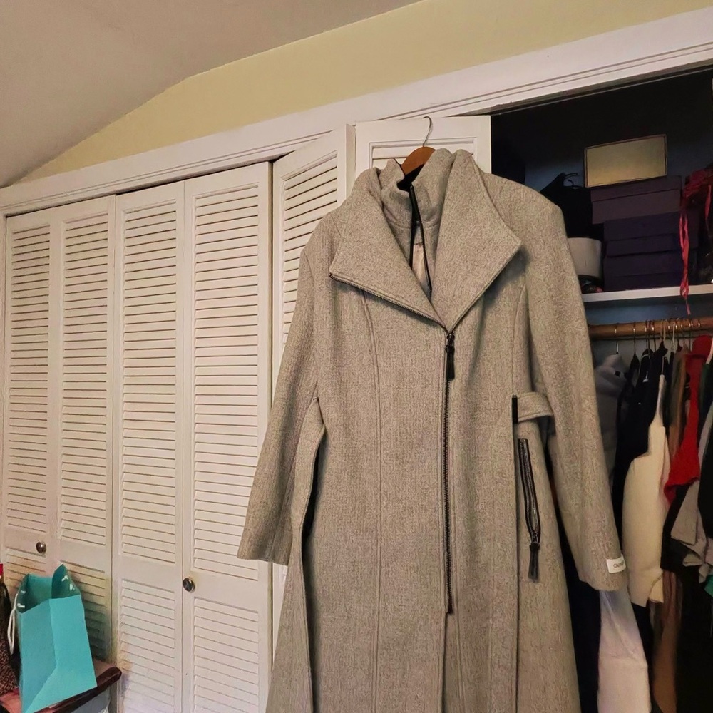 Calvin Klein Collection Gray Trench Coat
